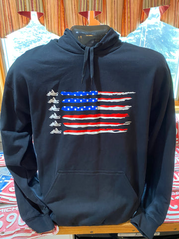 Star spangled sled ripping hoodie. 🇺🇸